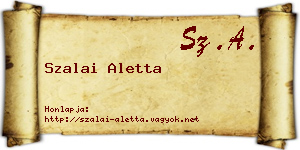 Szalai Aletta névjegykártya